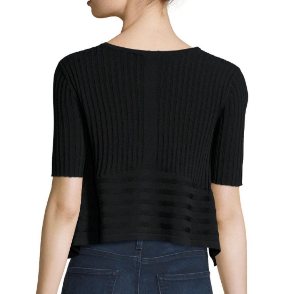 Opening Ceremony Black Linear Ribbed Top - Picture 2 of 8